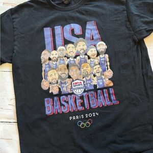 USA Basketball Black Vintage Tee - Paris 2024